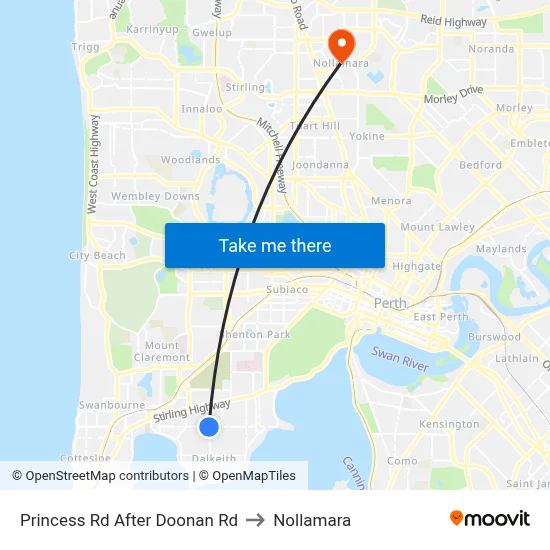 Princess Rd After Doonan Rd to Nollamara map