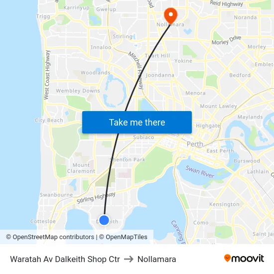 Waratah Av Dalkeith Shop Ctr to Nollamara map