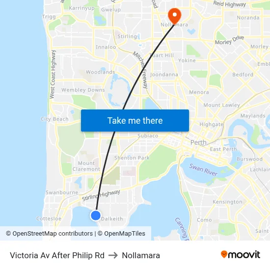 Victoria Av After Philip Rd to Nollamara map