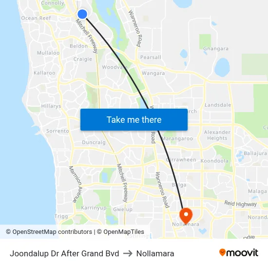 Joondalup Dr After Grand Bvd to Nollamara map
