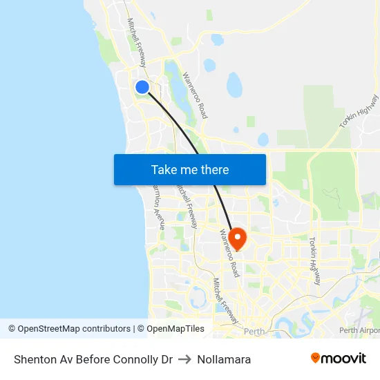 Shenton Av Before Connolly Dr to Nollamara map