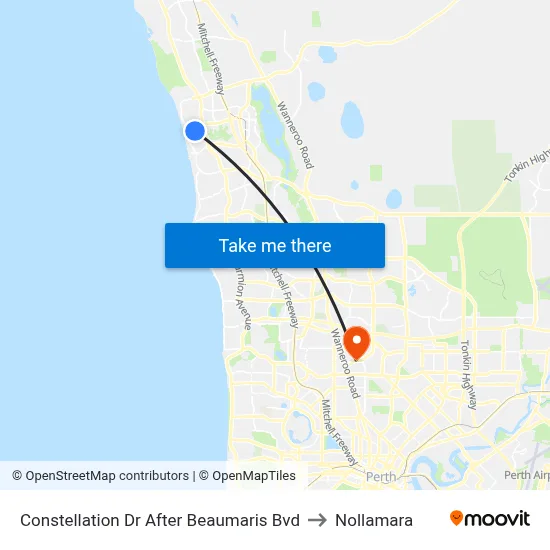 Constellation Dr After Beaumaris Bvd to Nollamara map
