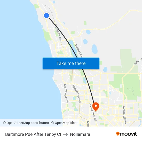 Baltimore Pde After Tenby Cl to Nollamara map