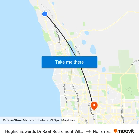 Hughie Edwards Dr Raaf Retirement Village to Nollamara map