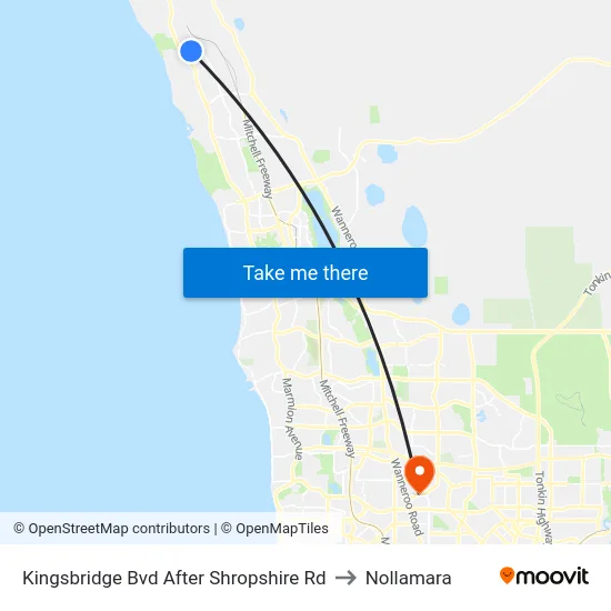 Kingsbridge Bvd After Shropshire Rd to Nollamara map