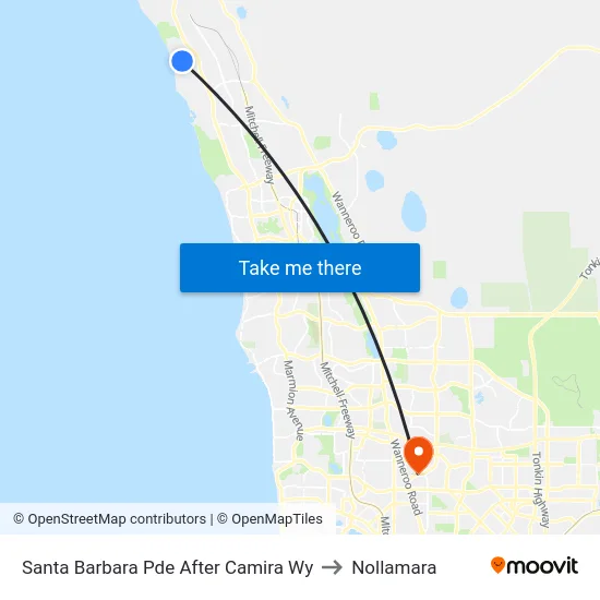 Santa Barbara Pde After Camira Wy to Nollamara map