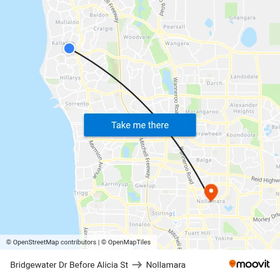 Bridgewater Dr Before Alicia St to Nollamara map