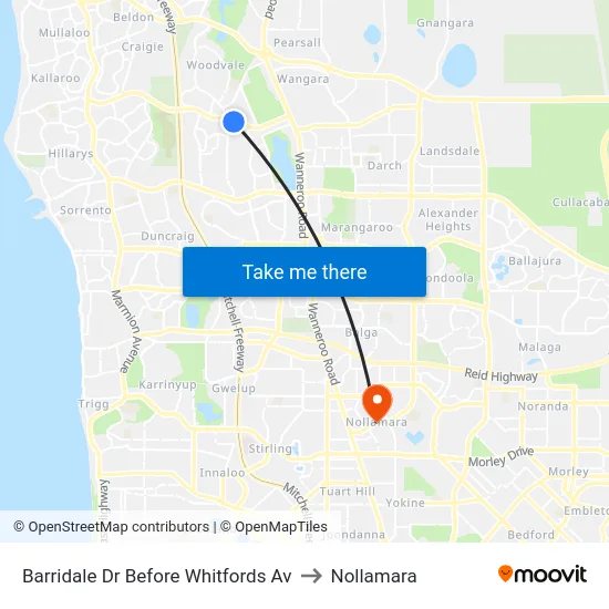 Barridale Dr Before Whitfords Av to Nollamara map