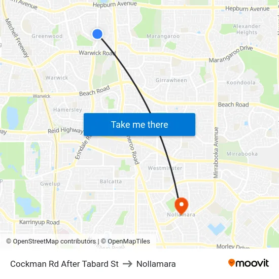 Cockman Rd After Tabard St to Nollamara map