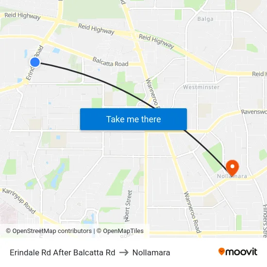 Erindale Rd After Balcatta Rd to Nollamara map