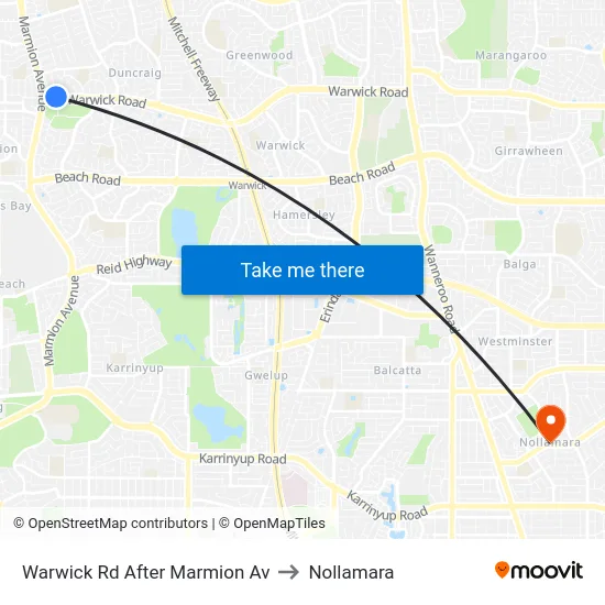 Warwick Rd After Marmion Av to Nollamara map