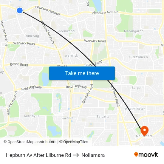 Hepburn Av After Lilburne Rd to Nollamara map