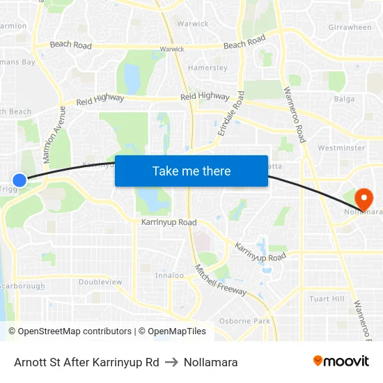 Arnott St After Karrinyup Rd to Nollamara map