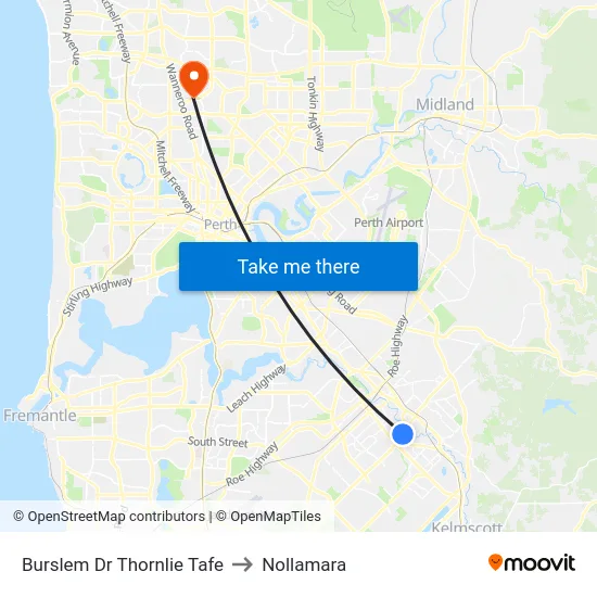 Burslem Dr Thornlie Tafe to Nollamara map
