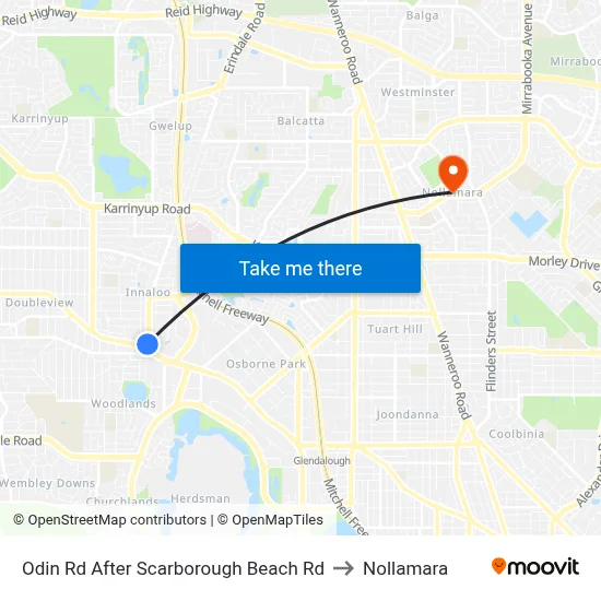 Odin Rd After Scarborough Beach Rd to Nollamara map
