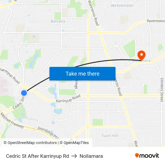Cedric St After Karrinyup Rd to Nollamara map