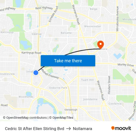 Cedric St After Ellen Stirling Bvd to Nollamara map