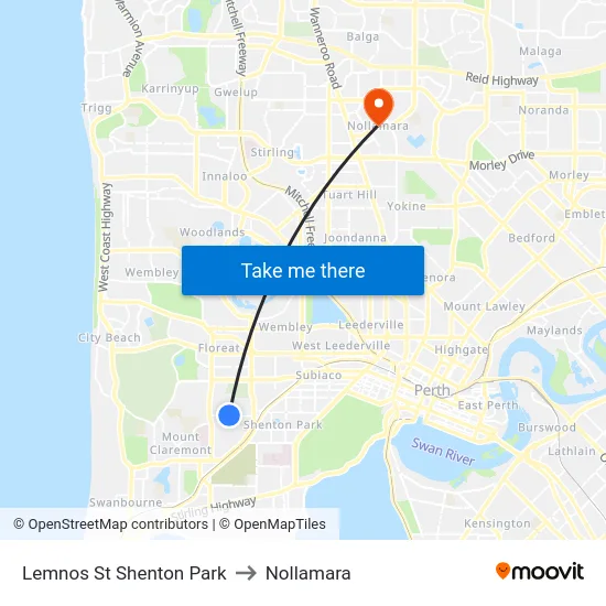 Lemnos St Shenton Park to Nollamara map