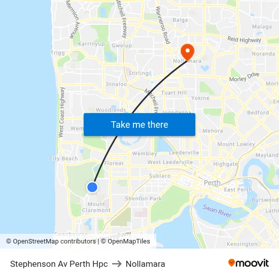 Stephenson Av Perth Hpc to Nollamara map