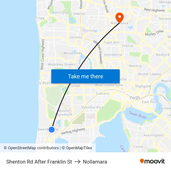 Shenton Rd After Franklin St to Nollamara map