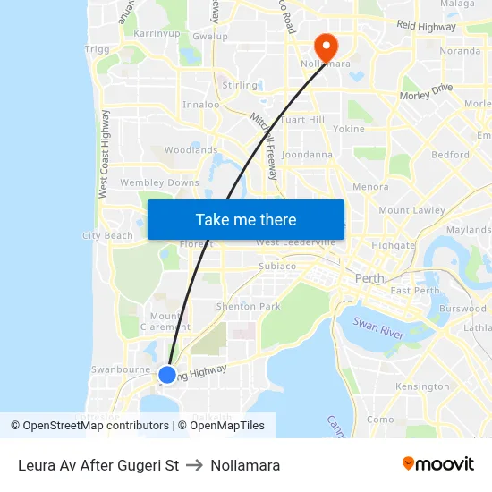 Leura Av After Gugeri St to Nollamara map