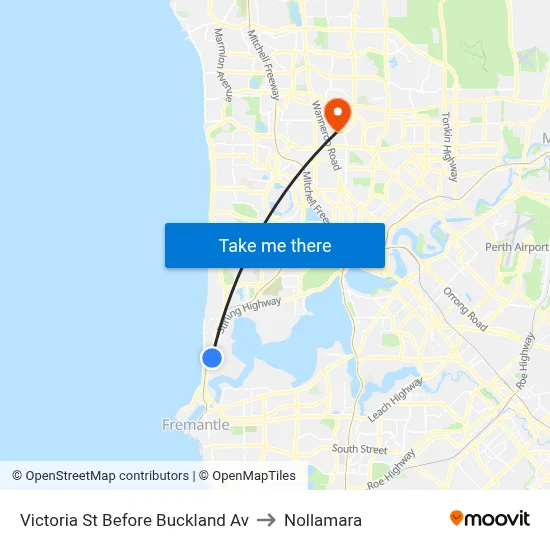 Victoria St Before Buckland Av to Nollamara map