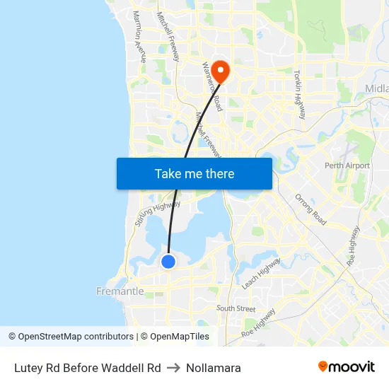 Lutey Rd Before Waddell Rd to Nollamara map