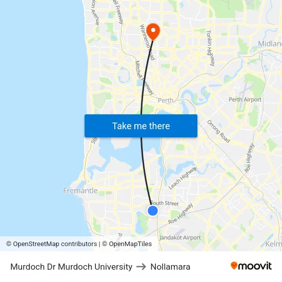 Murdoch Dr Murdoch University to Nollamara map