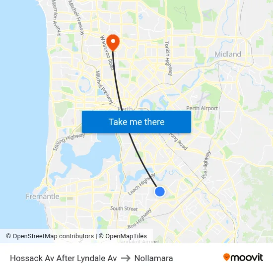 Hossack Av After Lyndale Av to Nollamara map