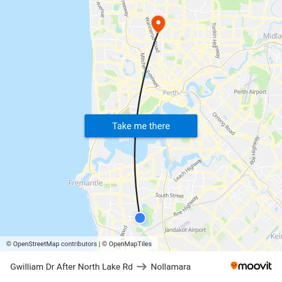 Gwilliam Dr After North Lake Rd to Nollamara map