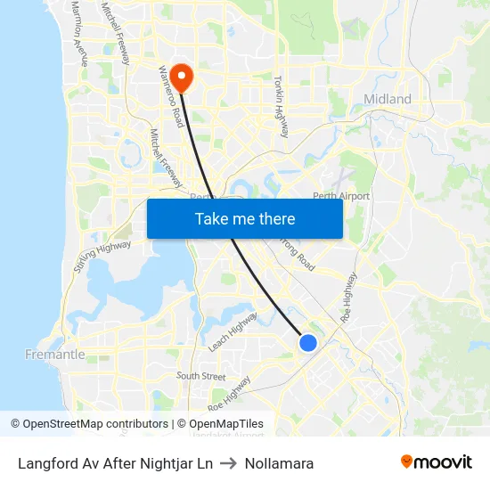 Langford Av After Nightjar Ln to Nollamara map