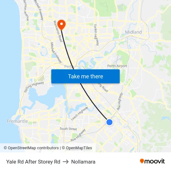 Yale Rd After Storey Rd to Nollamara map
