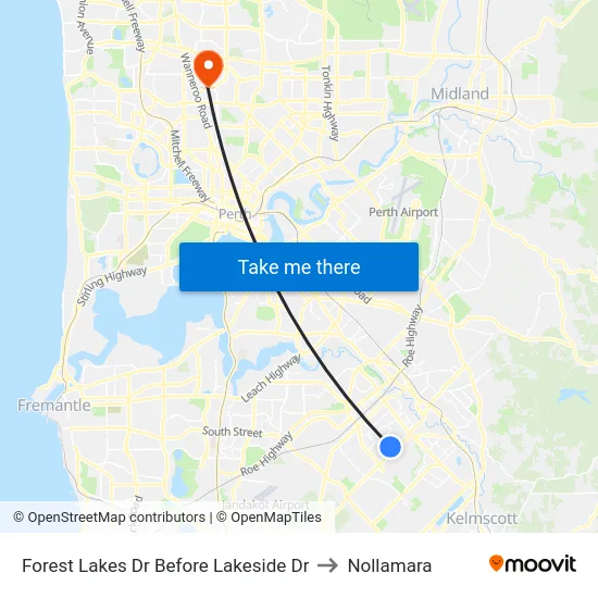 Forest Lakes Dr Before Lakeside Dr to Nollamara map