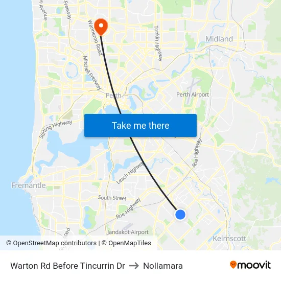 Warton Rd Before Tincurrin Dr to Nollamara map