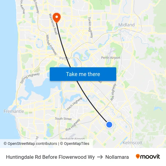 Huntingdale Rd Before Flowerwood Wy to Nollamara map