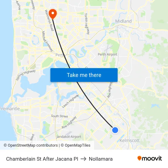 Chamberlain St After Jacana Pl to Nollamara map