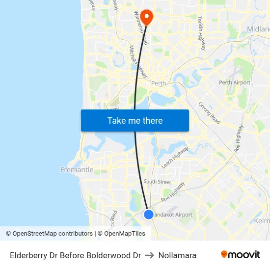 Elderberry Dr Before Bolderwood Dr to Nollamara map