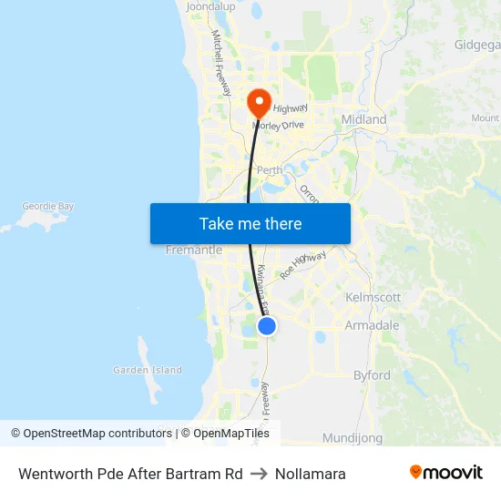 Wentworth Pde After Bartram Rd to Nollamara map