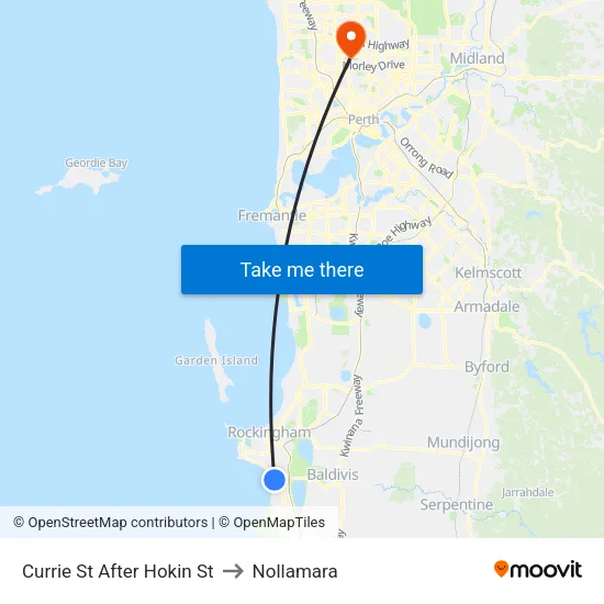 Currie St After Hokin St to Nollamara map