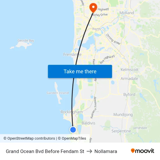 Grand Ocean Bvd Before Fendam St to Nollamara map