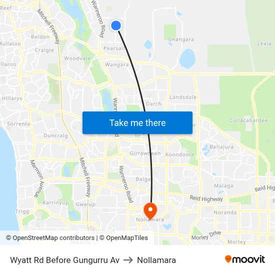 Wyatt Rd Before Gungurru Av to Nollamara map