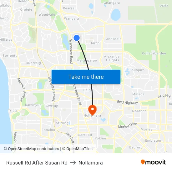 Russell Rd After Susan Rd to Nollamara map