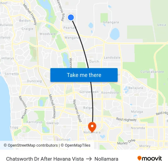 Chatsworth Dr After Havana Vista to Nollamara map