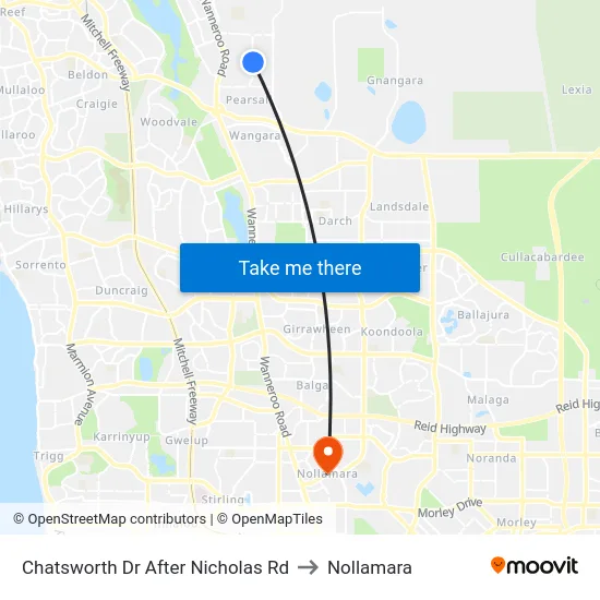 Chatsworth Dr After Nicholas Rd to Nollamara map