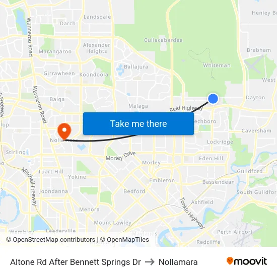 Altone Rd After Bennett Springs Dr to Nollamara map