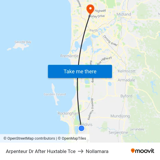 Arpenteur Dr After Huxtable Tce to Nollamara map
