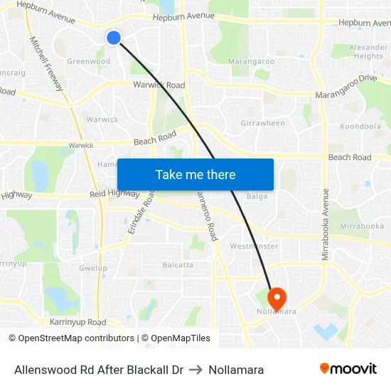 Allenswood Rd After Blackall Dr to Nollamara map