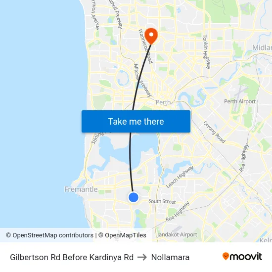 Gilbertson Rd Before Kardinya Rd to Nollamara map