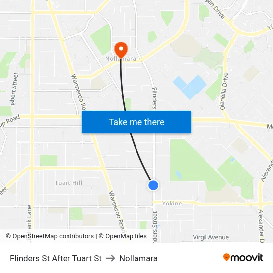 Flinders St After Tuart St to Nollamara map