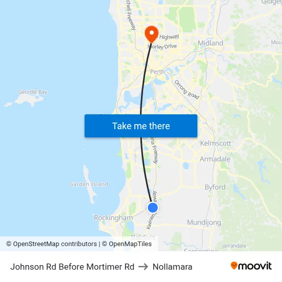 Johnson Rd Before Mortimer Rd to Nollamara map